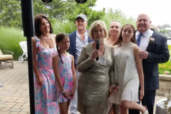 Lorraine pictured speaking alongside family members